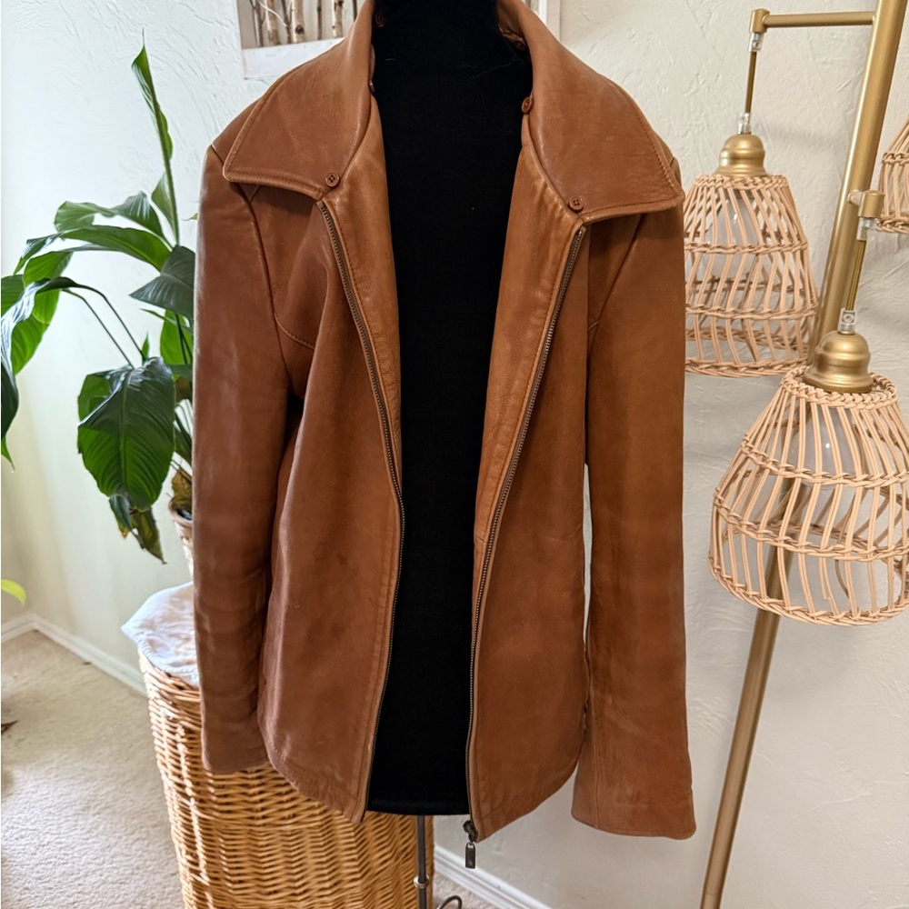 Marvin Richards Camel Colored Genuine Leather Jacket